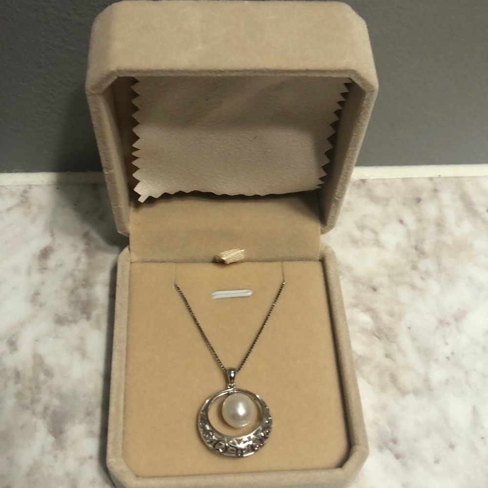 18k white gold over sterling silver necklace